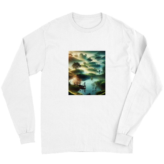 Fishing Fun Country Fishing Pond Long Sleeves