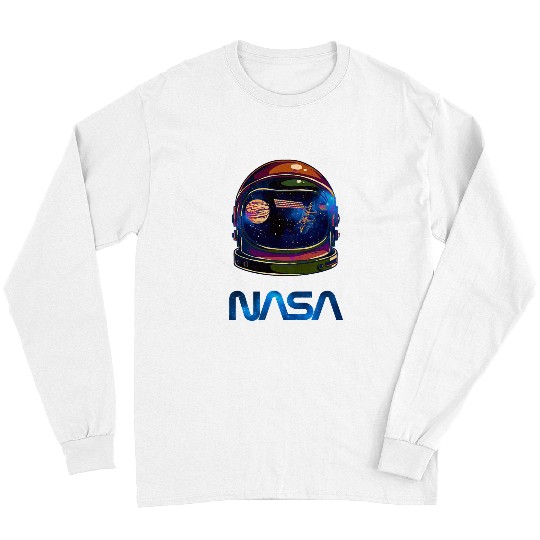 Astronaut Job NASA Worm Astronaut Helmet Planet Satellite Long Sleeves