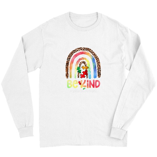 Autism Puzzle Be Kind Autism Awareness Leopard Rainbow Choose Kindness 81 Long Sleeves