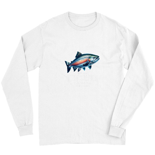 Fishing Fun King Salmon River Fishing in British Columbia Canada Long Sleeves
