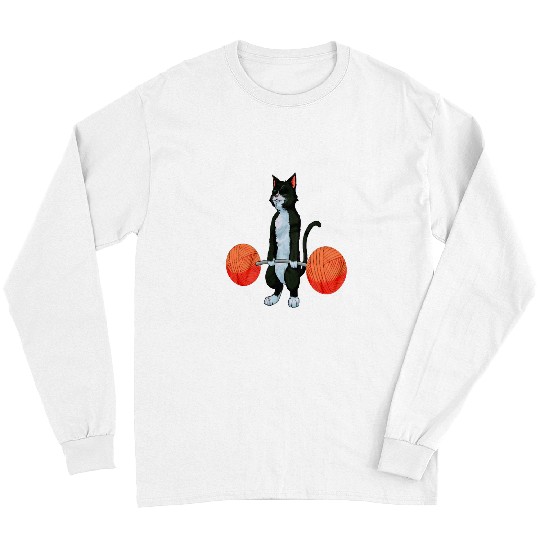 Deadlifting Tuxedo Cat Weightlifting Bodybuilding Fitness Long Sleeves