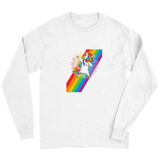 Unicorn Pet Lgbtq Unicorn Super Gay Pride Lgbt Ally Rainbow Flag Retro 3 Long Sleeves