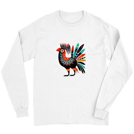 Chicken Pet Native American Pacific Northwest Coast Art Mythical Rooster Long Sleeves
