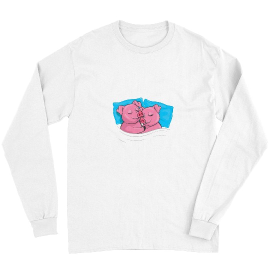 Pig Pet Matching Pig Pajama Valentines Day Women Men Couples Long Sleeves