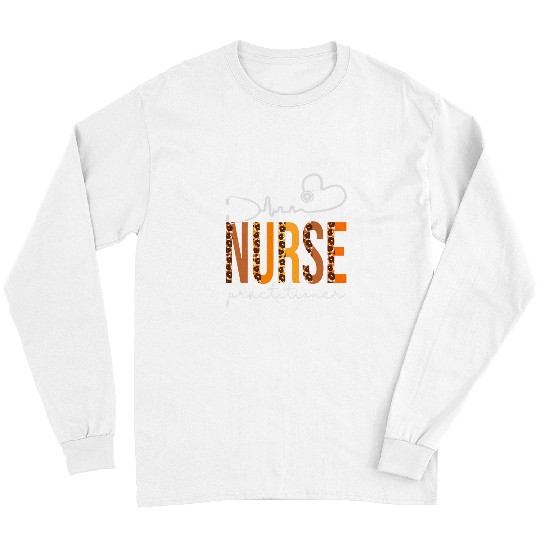 nurses Job Practitioner Leopard Heartbeat Appreciation Fall Long Sleeves