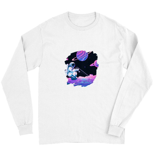 Fishing Fun Astronaut Fishing Boat Space Ocean Lake Cool Fish Artistic 86 Long Sleeves