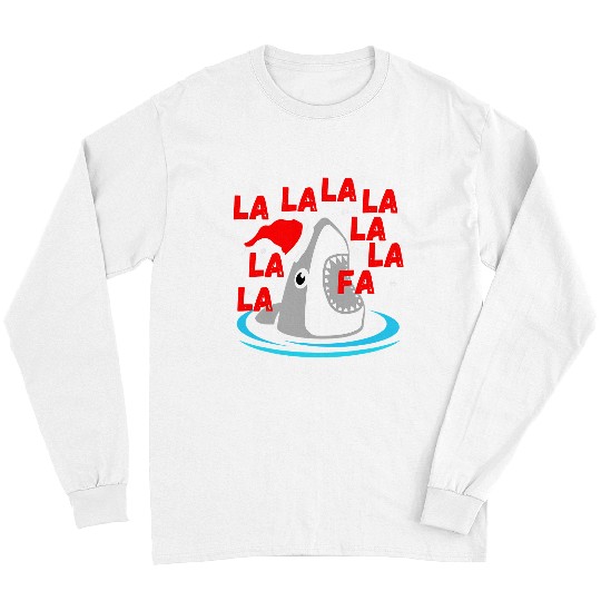 Shark Pet Christmas Shark Fa La La Funny Shark Pajamas XMAS Santa Hat 028 Long Sleeves