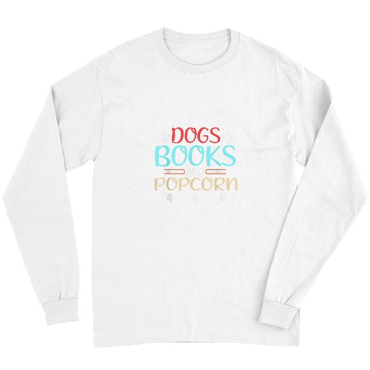 Book Fun Dogs Books and Popcorn 1 Long Sleeves