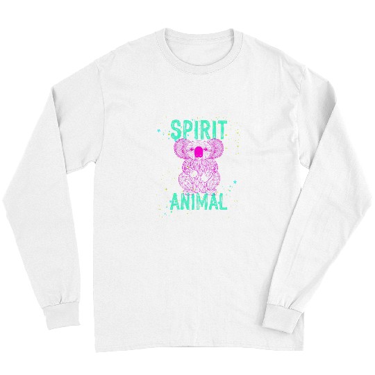 Koala Pet Spirit Animal Koala Lover Pink Animals Comfort Cute Colors Long Sleeves