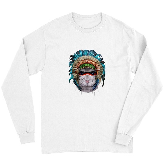 Hamster Pet Sapphire Dwarf Hamster in Native Indian Headdress Long Sleeves