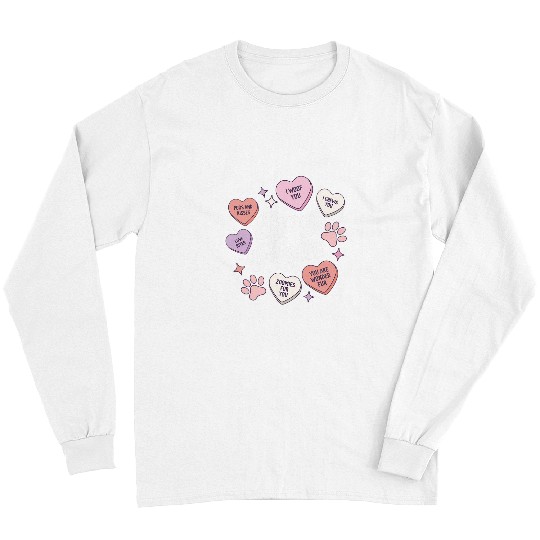 Veterinarian Job Dog Mom Valentines Day Candy Hearts Galentines Long Sleeves
