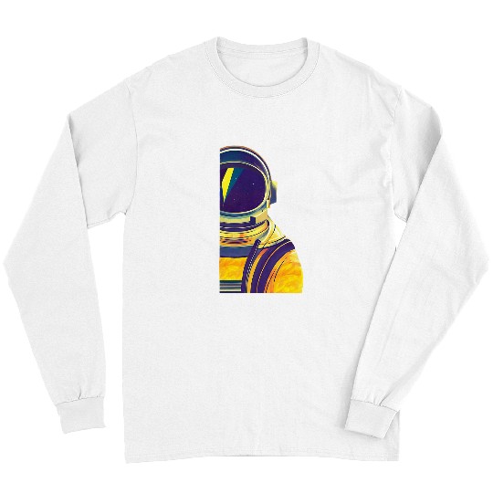 Astronaut Job Space Helmet Man Reflective Visor Orange Gift Idea Long Sleeves