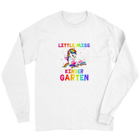 Unicorn Pet Little Miss Kindergarten Back To School Long Sleeves