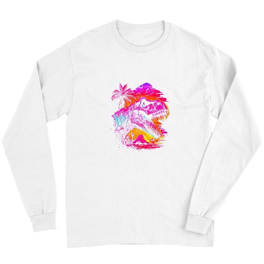 Dinosaur Pet Vaporwave TRex Edgy Aesthetic Streetwear Long Sleeves