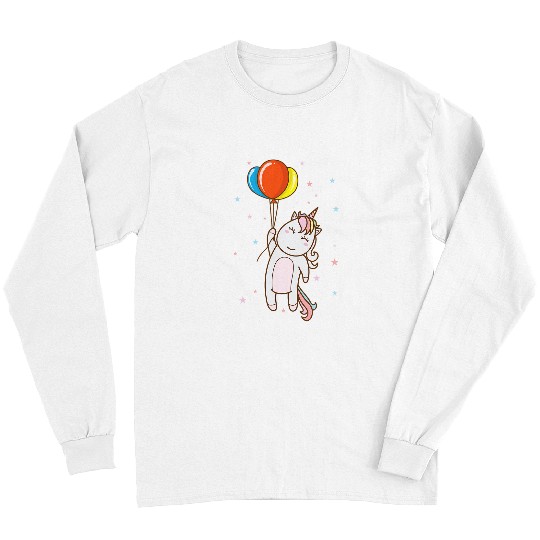 Unicorn Pet fantasy Horse Unicorn with Balloons Long Sleeves