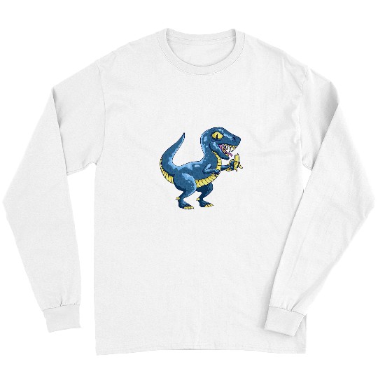 Dinosaur Pet Vegan Food Funny Banana Dinosaur Summer Fruit Banana Lover Long Sleeves