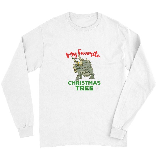Dinosaur Pet xmass Triceratops Dinosaur Merry Christmas Tree Long Sleeves