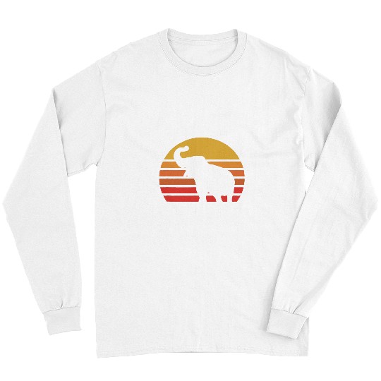 Elephant Mammal Retro Elephant Lover Dad Mom Boy Girl Funny Long Sleeves