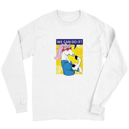 Unicorn Pet We can do it Rosie the Riveter Unicorn Gifts Long Sleeves