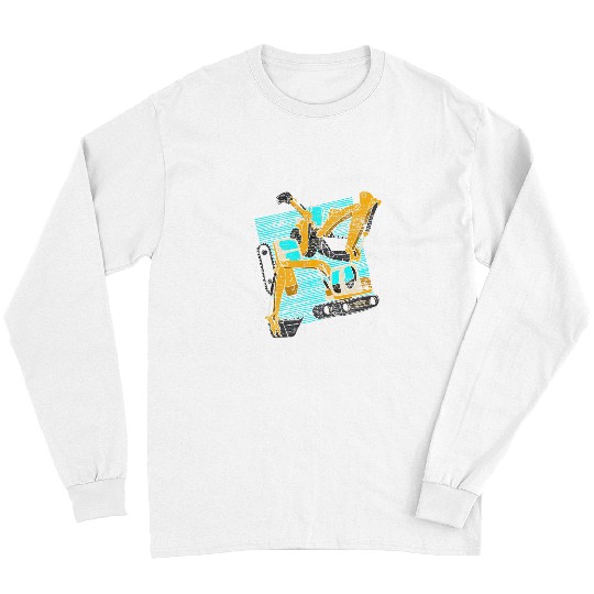 Excavator Fun Construction Work Vehicle Digger Kids Toddlers Long Sleeves