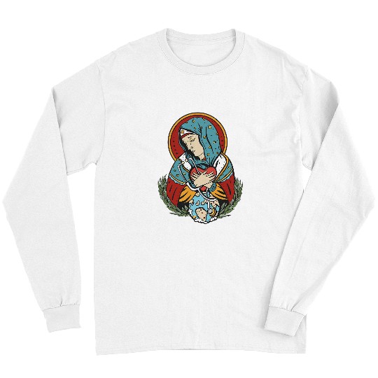 nurses Job of Guadalupe Protecting the World Funny Lady Long Sleeves
