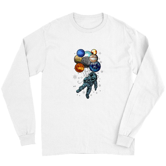 Astronaut Job Space Balloons Moon Mars Galaxy Outer Space Kids4 7 Long Sleeves