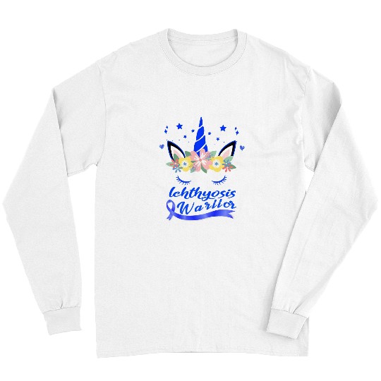 Unicorn Pet Face Ichthyosis Awareness Long Sleeves