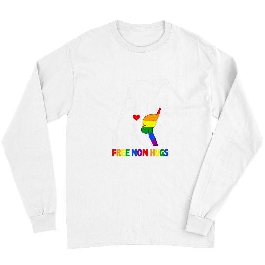 Elephant Mammal LGBT Mom Hugs LGBT Mom Mother Elephant Rainbow Gifts Womens Long Sleeves