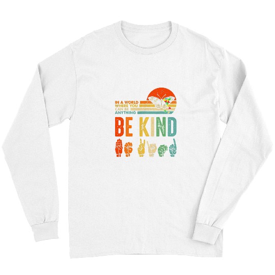 Autism Puzzle Be Kind Autism Awareness ASL Mom Teacher Kindness Long Sleeves