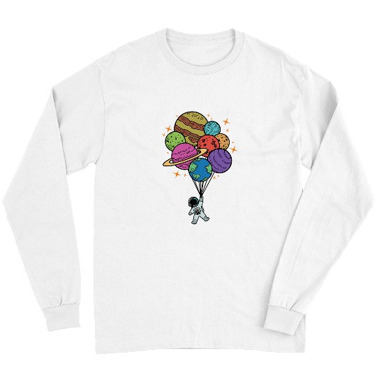 Astronaut Job Space Planets Balloons Astronaut Galaxy Kids Space Long Sleeves