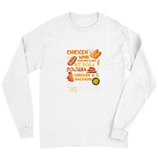 Chicken Pet Wing Chicken Wing Hotdog and Bologna Long Sleeves