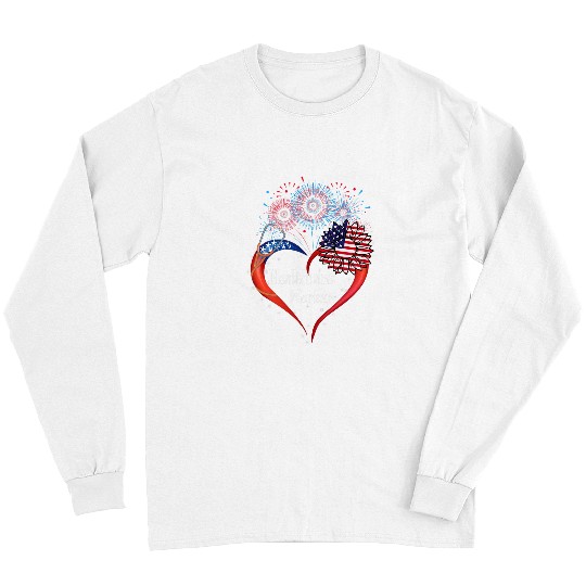 nurses Job healthcares Worker USA USA Sunflower Fireworks Long Sleeves