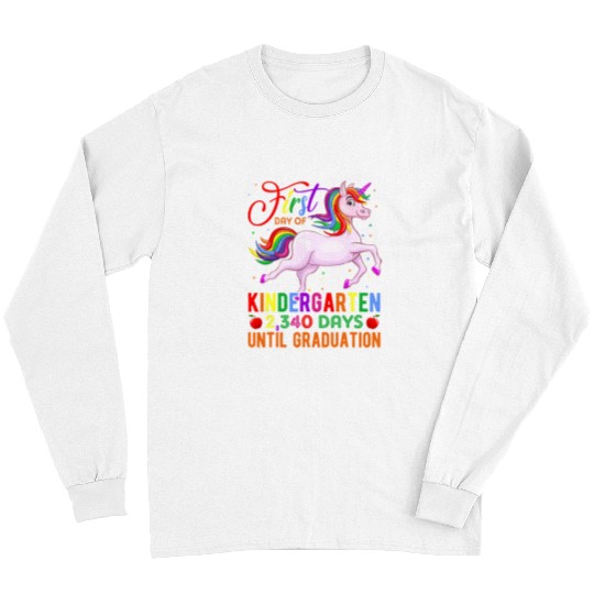 Unicorn Pet Cute 1st Day Of Kindergarten Student Unicorn Back To School Long Sleeves