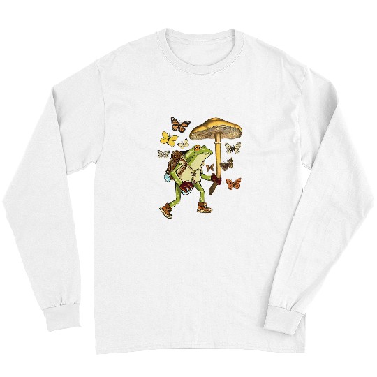 Frog Pet Mushroom Umbrella Butterflies Cottagecore Goblincore Long Sleeves