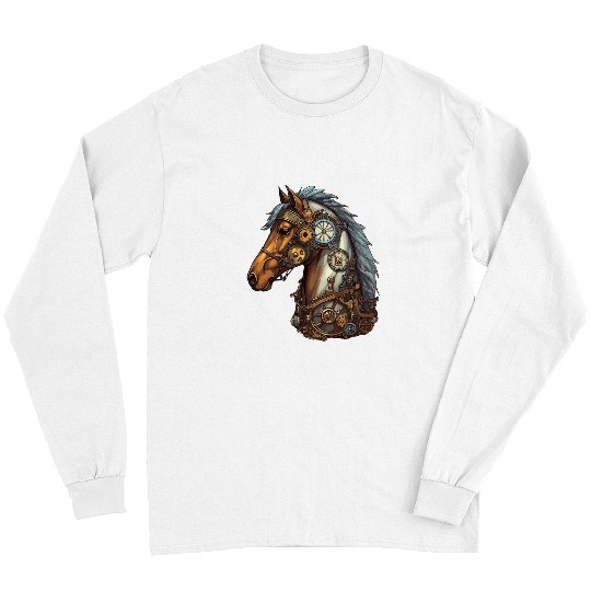 Horse Pet Steampunk Mechanism Gear Art Horse Long Sleeves
