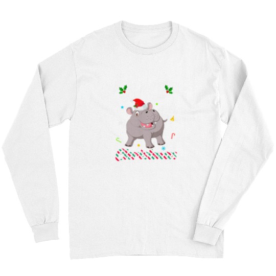 Hippo Pet I Want A Hippopotamus For Christmas Lights Hippo xmass Pajama 139 Long Sleeves
