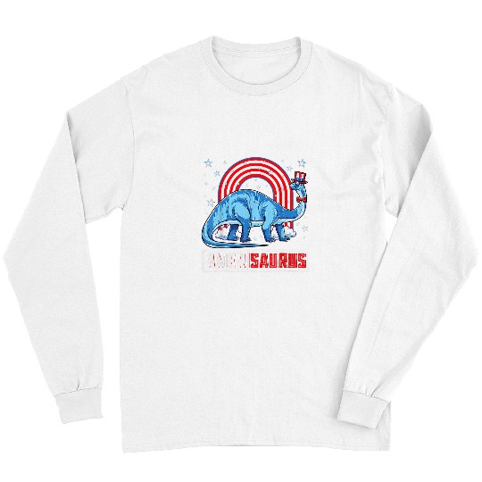 Dinosaur Pet Amerisaurus Brontosaurus Boys Girls Dinosaur 4th of July Long Sleeves