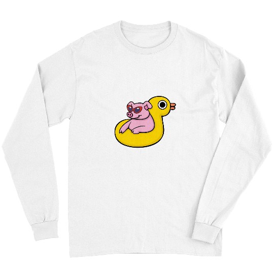 Pig Pet Vacay Mode Animal Cute Pig Lover Family Vacation Beach Long Sleeves