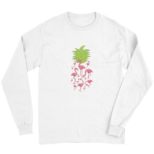 Flamingo Pet Animal Lover Bird Tropical pineapples Long Sleeves