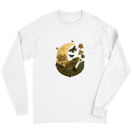 Frog Pet Goblincore Cottagecore Aesthetic Frog Butterfly Academia Long Sleeves