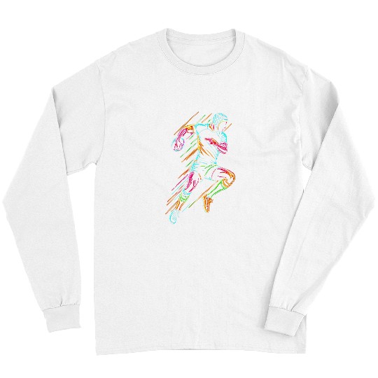 Sport Rugby Neon Art Rugby Player Rugger Long Sleeves