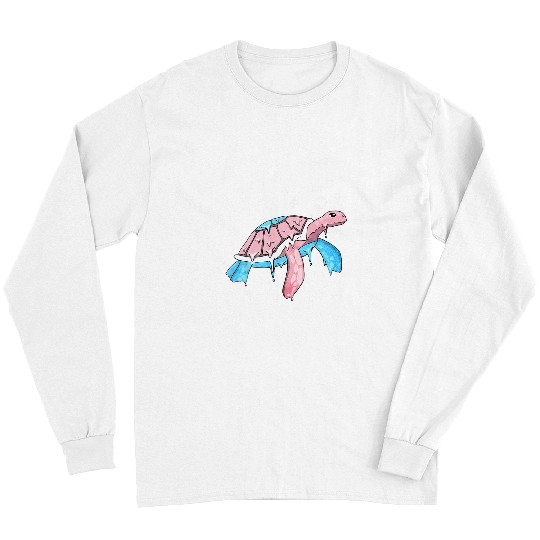Turtle Pet LGBT Transgender Pride Trans Flag Sea Turtle Subtle Long Sleeves