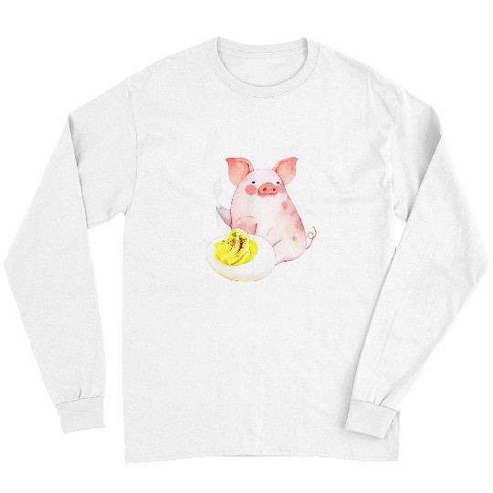 Pig Pet Deviled Eggs Pig Thanksgiving Dinner Eggs Lover Long Sleeves