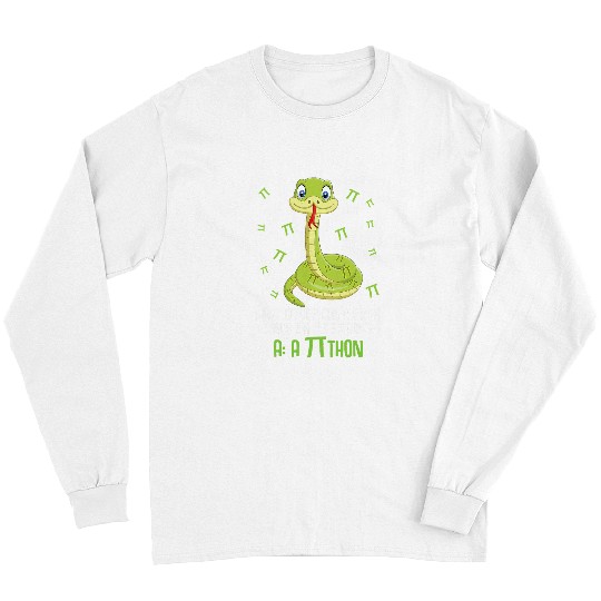 Python Pet Pithon Pi Symbol Funny Math Teacher Pi Day019 Long Sleeves