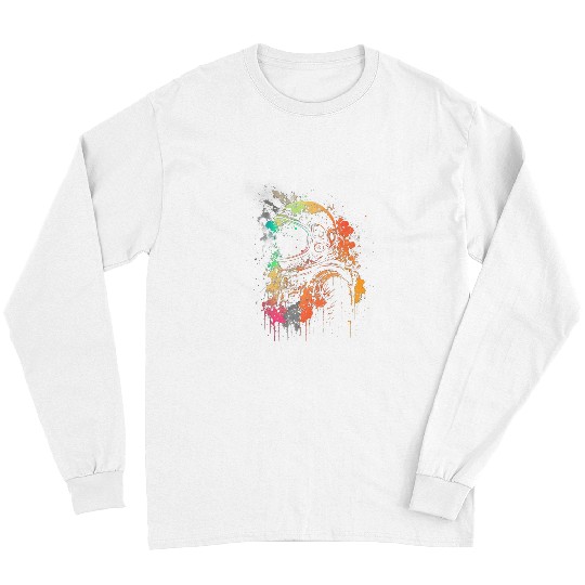 Astronaut Job Splash Art Planet Retro Space Art Space Long Sleeves