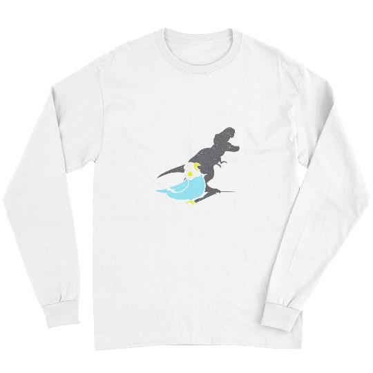 Dinosaur Pet Budgie Dinosaur Budgerigar Birding Birdwatching Parakeet Long Sleeves