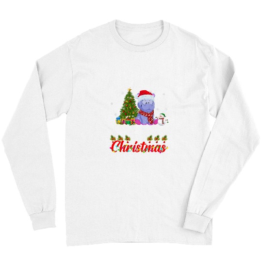 Hippo Pet I Want A Hippopotamus For Christmas Lights Hippo xmass Pajama 231 Long Sleeves