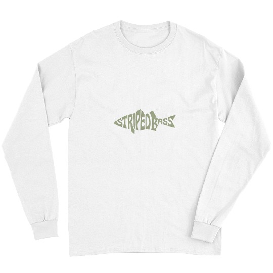 Fishing Fun Striped Bass Fishing Art for Striper Fisherman Rockfish Fish Long Sleeves