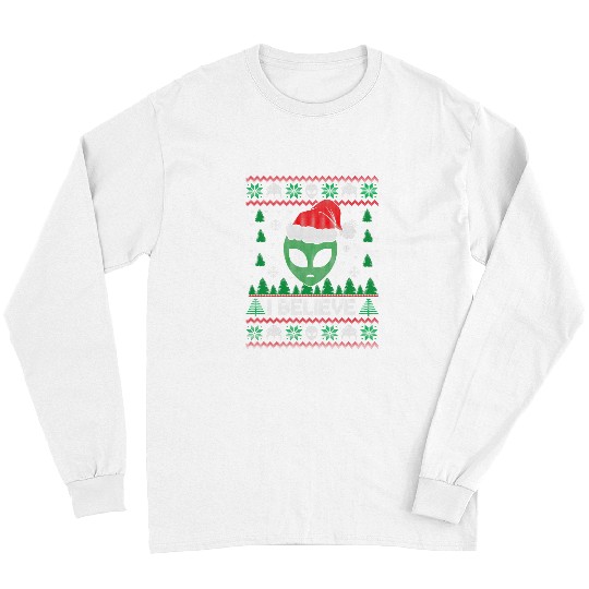 Aliens UFO I Believe In UFO Alien Christmas Ugly Funny Alien xmass 2 Long Sleeves