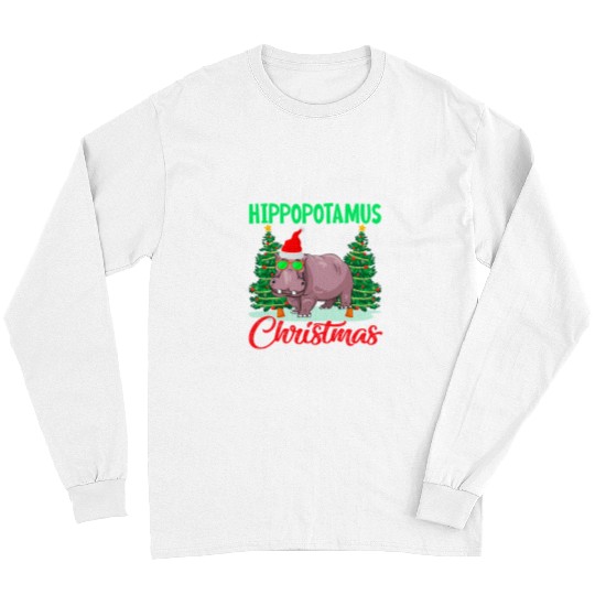 Hippo Pet I Want A Hippopotamus For Christmas Lights Hippo xmass Pajama 50 Long Sleeves